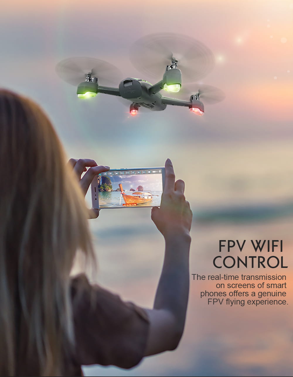 Dron JJRC H55 kamera HD 720P WiFi wodoodporny Tracker (sam dron)