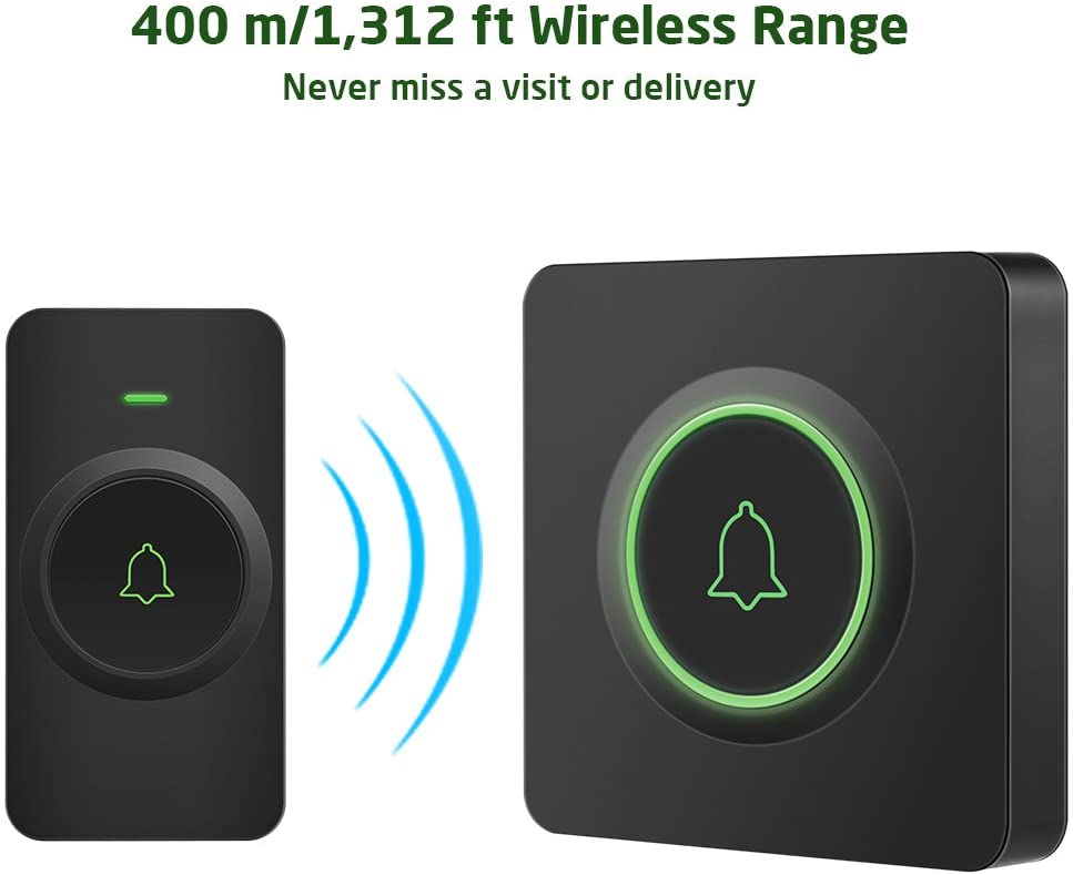 Dzwonek do drzwi bezprzewodowy wodoodporny AVANTEK DB-21 52 melodii 400m