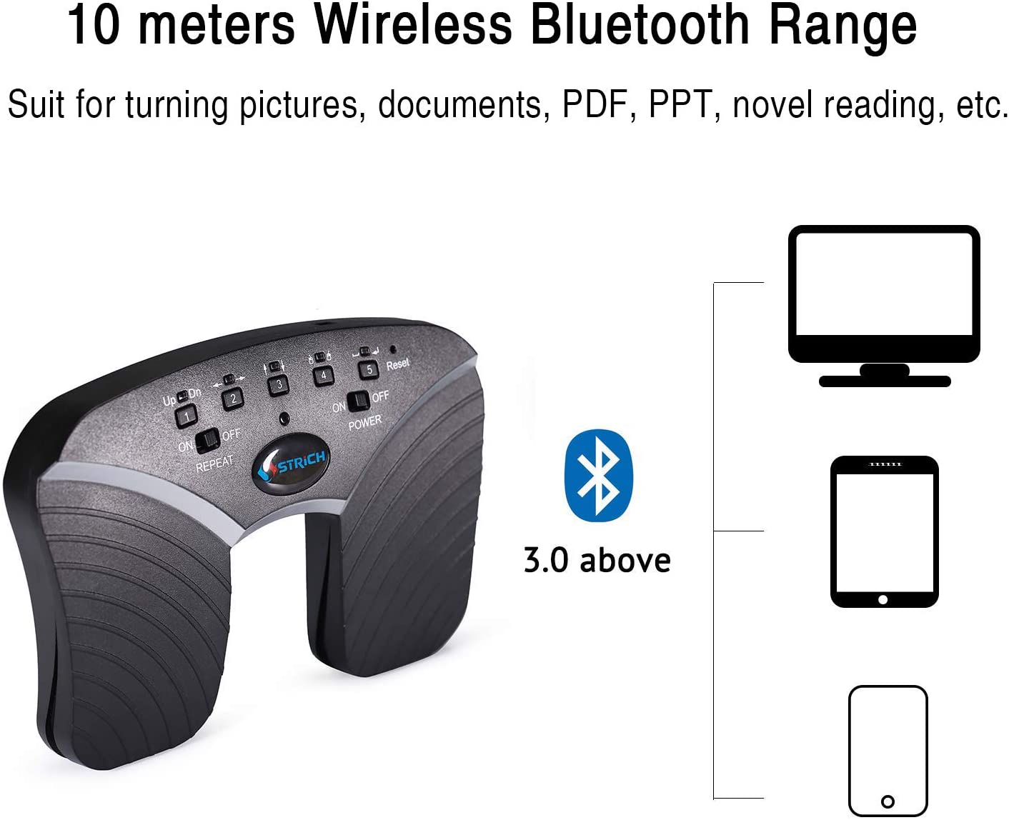 Page Flip Bluetooth Strich USB Page Turner kontroler do ładowania muzyki