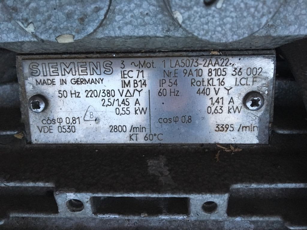 Silnik elektryczny Siemens  630W
