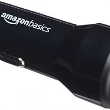 AmazonBasics 2-portowa ładowarka samochodowa USB Apple Android 4,8A 24W czarny