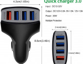 Ładowarka samochodowa ULTRICS 4-porty 35W 7A Quick Charge 3.0 – zdjęcie 7