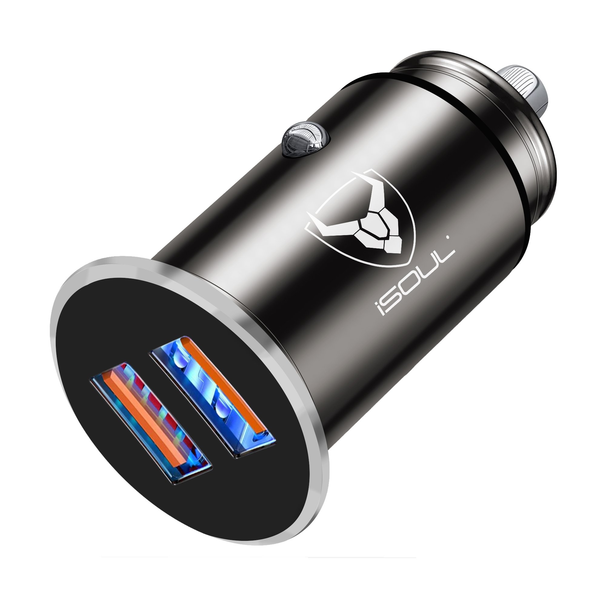 Szybka ładowarka samochodowa USB z dwoma portami i układem QUALCOMM 3.0