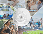 Mini wentylator stołowy do domu Omasi 3600mAh akumulatorowy 3-biegowy 360° USB – zdjęcie 4