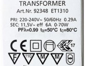 Transformator elektryczny EINBAUSPOT Eglo 70W 230V 11,5V AC – zdjęcie 2
