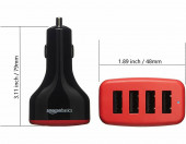 Amazon Basics 4-portowa ładowarka samochodowa USB – zdjęcie 2