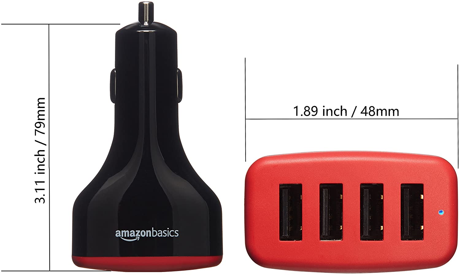 Amazon Basics 4-portowa ładowarka samochodowa USB
