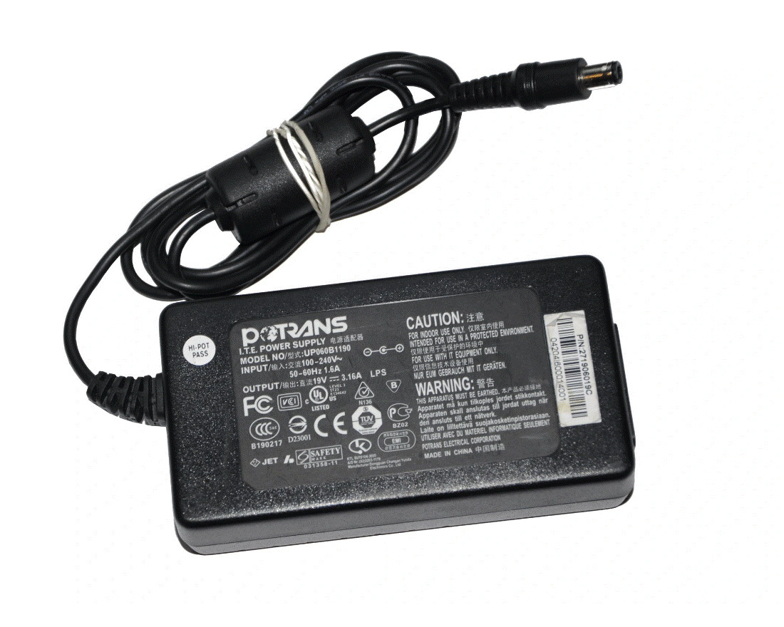 Zasilacz Potrans UP060B1190 19V 3.16A, 6.5/3.0mm czarny