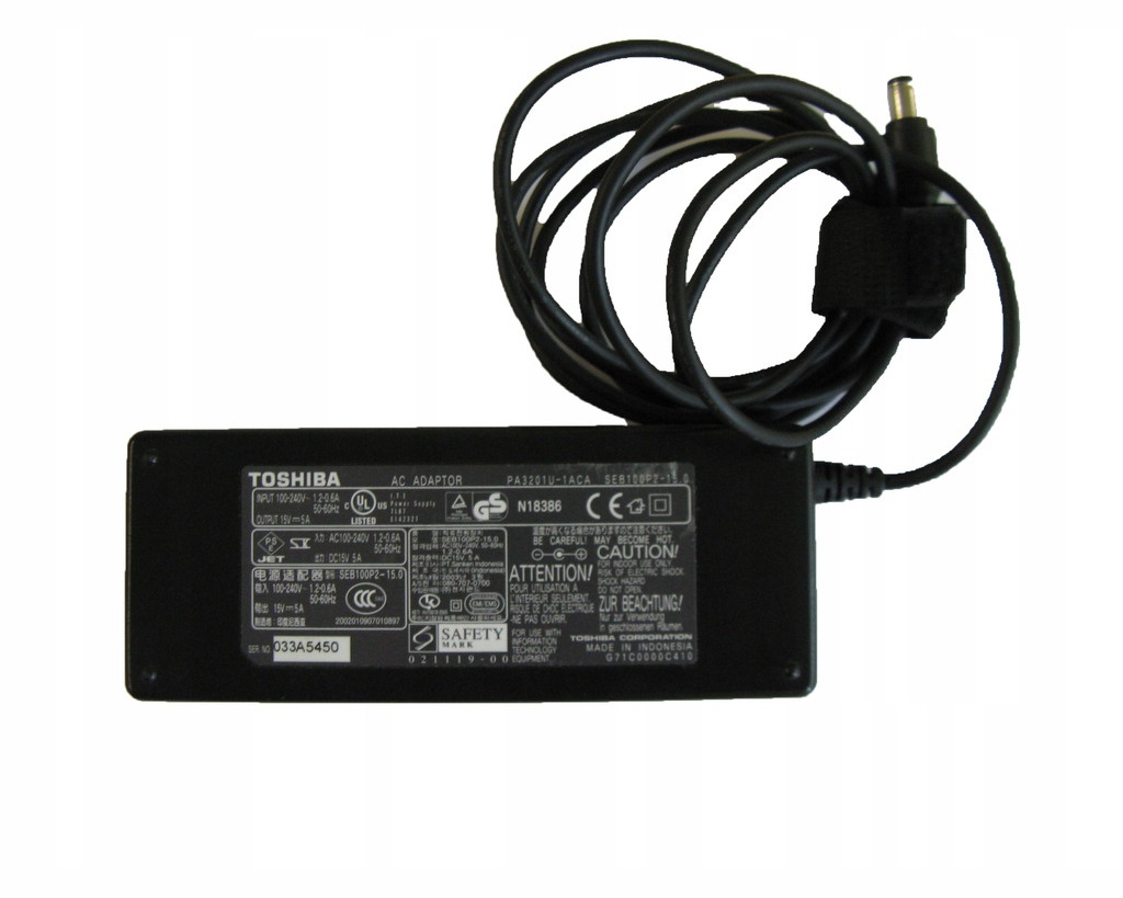 Zasilacz Toshiba PA3201U-1ACA 15 V 5 A