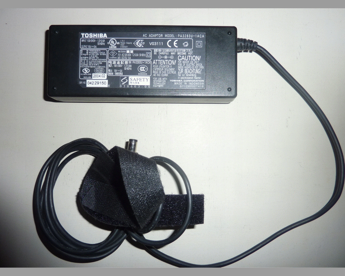 Zasilacz Toshiba PA3283U-1ACA 15V 5A 75W 6.5mm