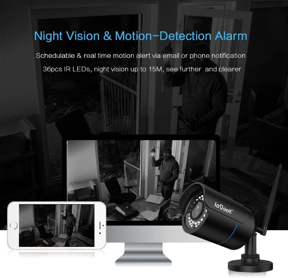 Kamera monitoringu IP ieGeek 2MP 1080P WiFi biała