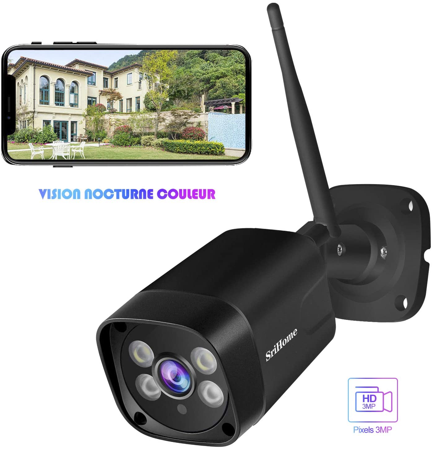 Kamera bezpieczeństw SriHome SH035 1296P FHD CCTV WiFi
