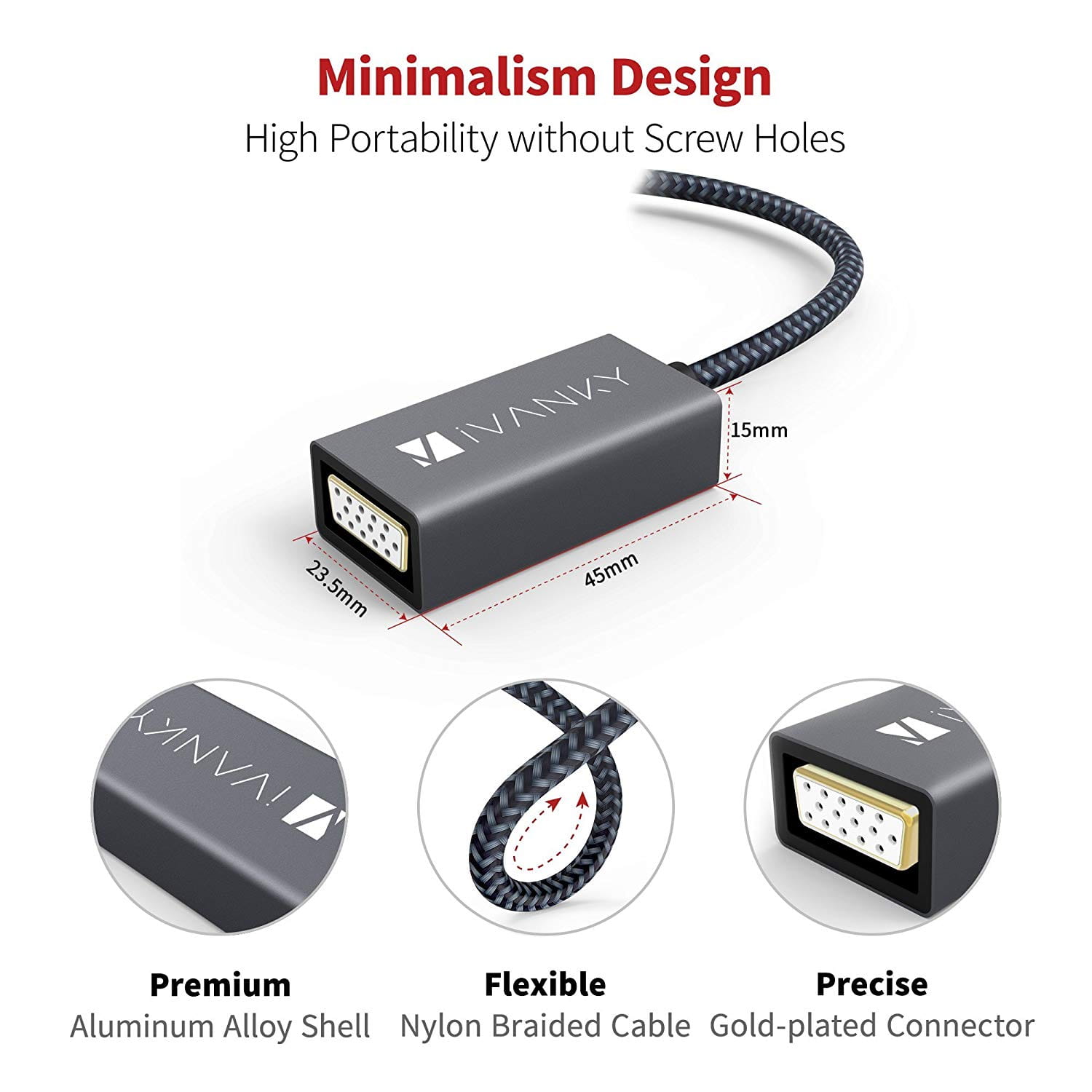 Adapter przejściówka Mini DisplayPort na VGA Mac Apple iVanky