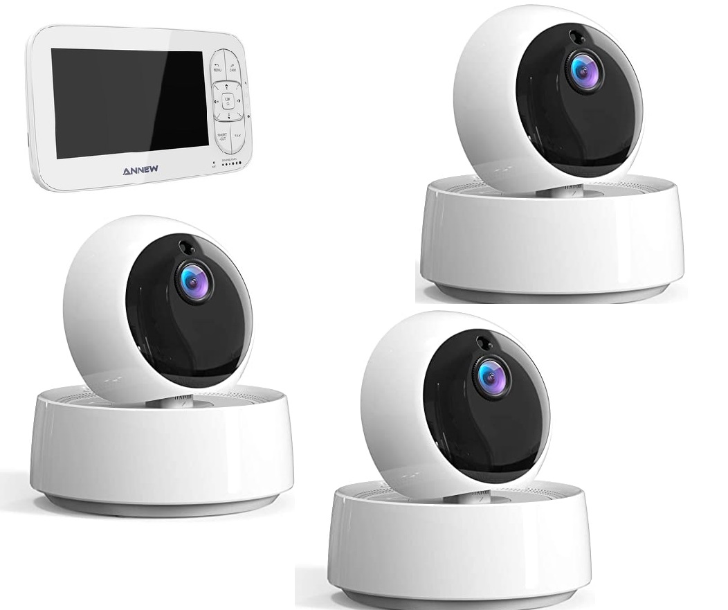 Niania IP ANNEW AW-BM50 BM-RXMP02 1080P 5 cali zestaw 3 kamer