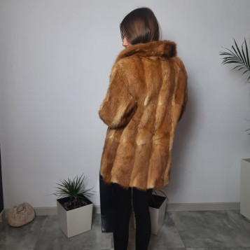 Naturalne damskie futro z rudego lisa