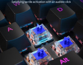 Klawiatura przewodowa mechaniczna gamingowa Aukey KM-G12 RGB Blue – zdjęcie 2