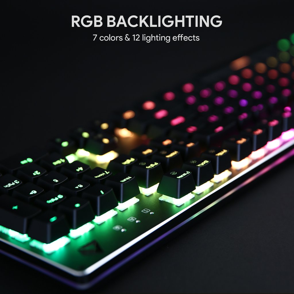 Klawiatura przewodowa mechaniczna gamingowa Aukey KM-G12 RGB Red