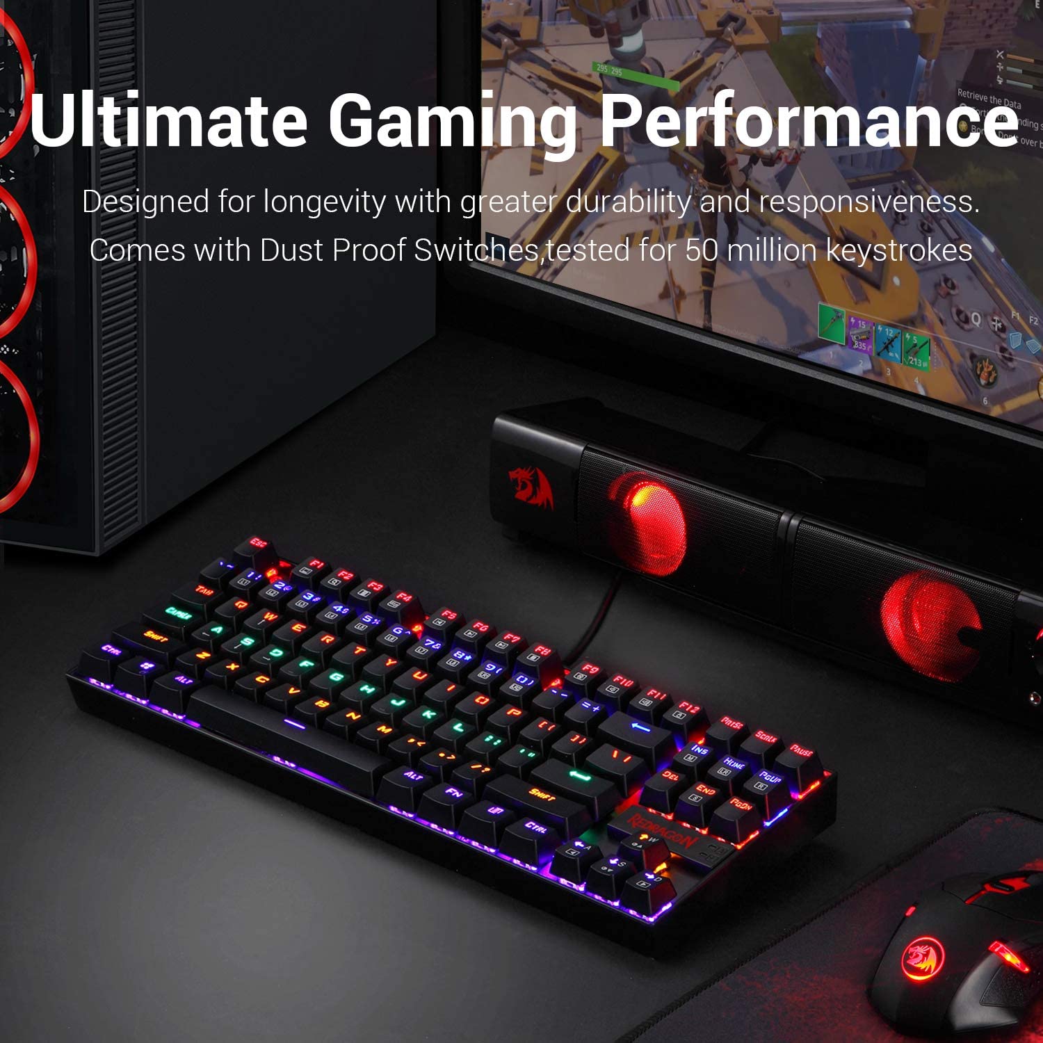 Klawiatura mechaniczna przewodowa gamingowa Redragon K552-KR RGB