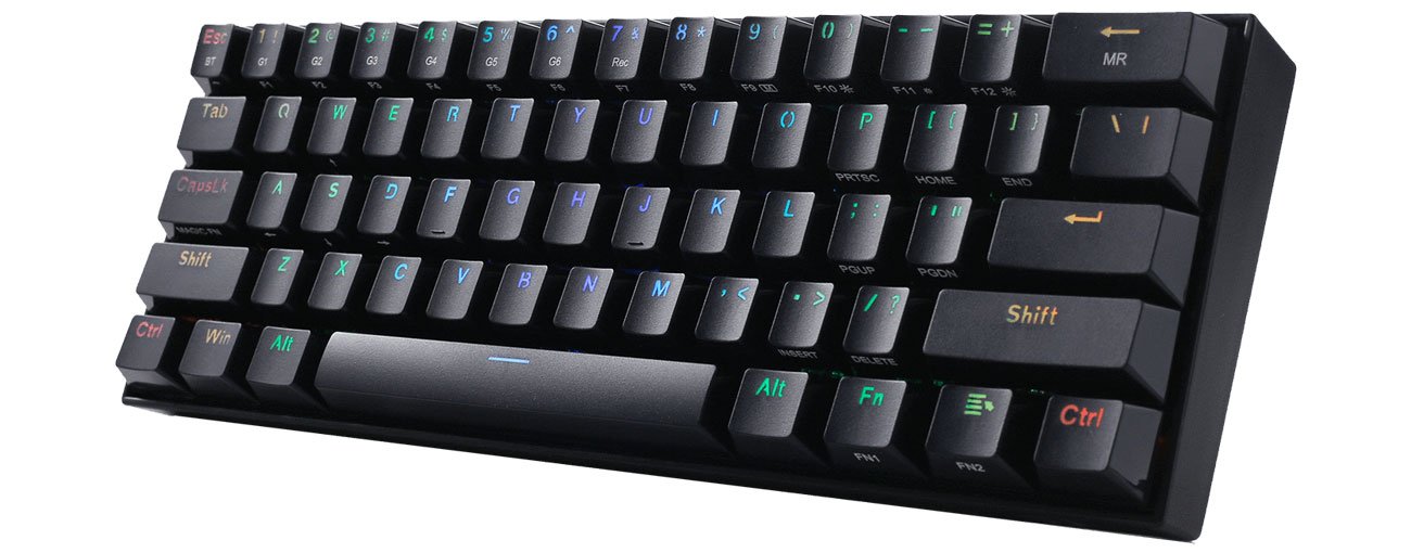 Klawiatura mechaniczna przewodowa gamingowa Redragon Draconic 60%