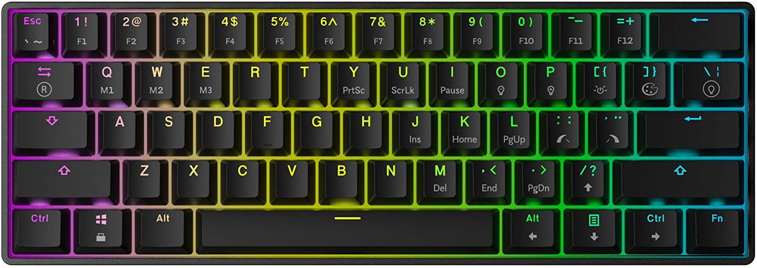 Klawiatura mechaniczna gamingowa Mizar MZ60 LUNA RGB PC/Mac Yellow