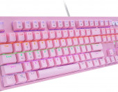 Klawiatura mechaniczna przewodowa gamingowa HUO JI BT-855 USB LED Red – zdjęcie 1
