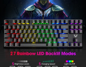 Klawiatura mechaniczna przewodowa gamingowa PICTEK PC244 USB RGB – zdjęcie 1