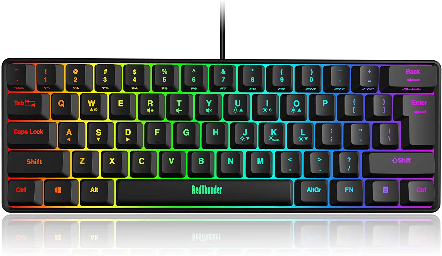 Klawiatura mechaniczna przewodowa gamingowa RedThunder G62 Blacklit RGB