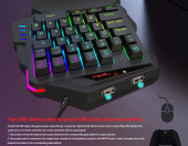 Klawiatura Streaming Ribbon Converter KeyPad HXSJ V500 RGB USB – zdjęcie 3