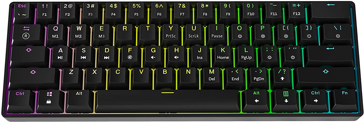Klawiatura mechaniczna gamingowa HK Gaming GK61v2 RGB Gateron Silver