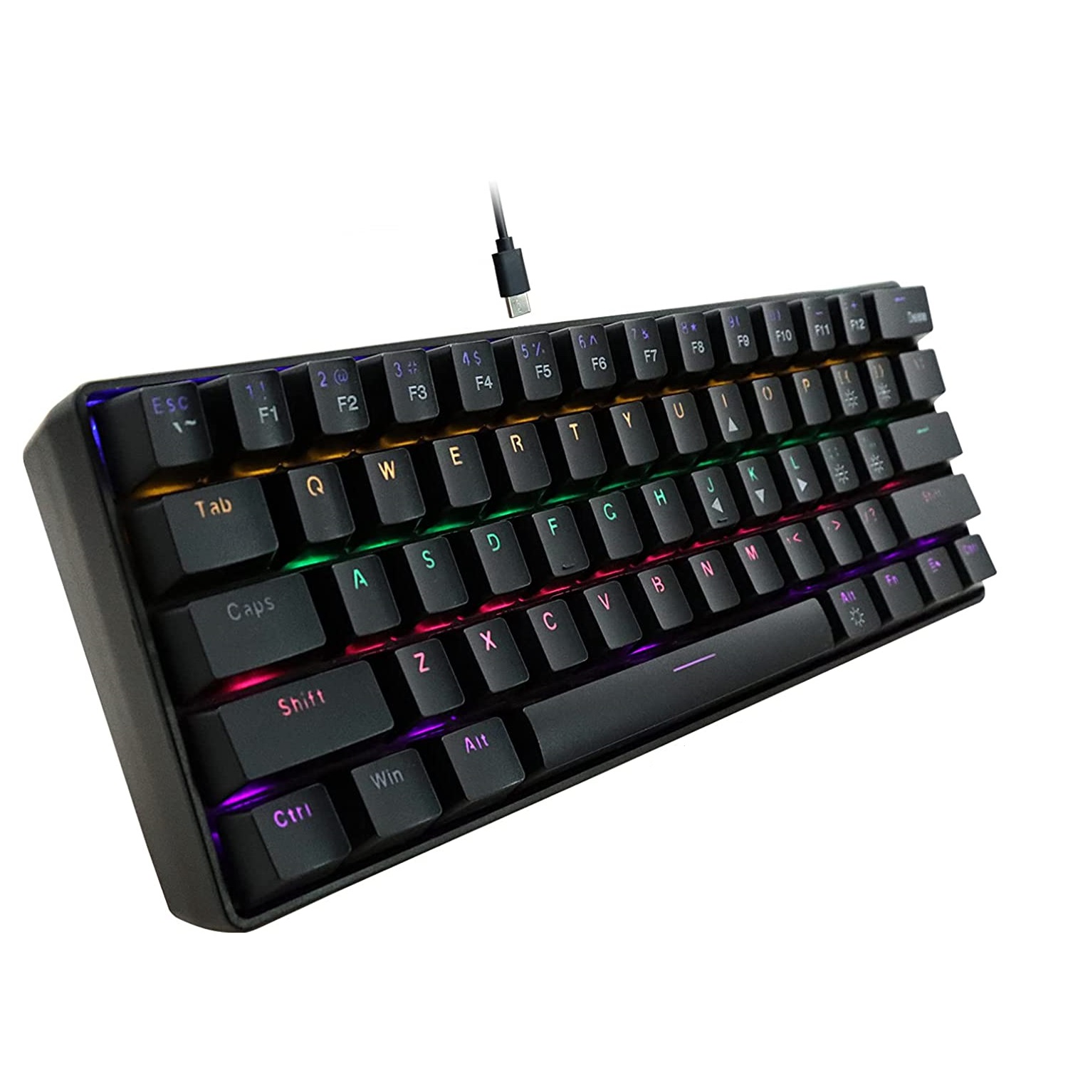 Klawiatura mechaniczna gamingowa 60% DGG 61-keys Blue Switch