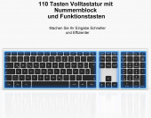 Klawiatura bezprzewodowa SeenDa Nano Bluetooth MacOS PC TV QWERTZ – zdjęcie 2