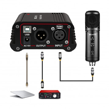 Przedwzmacniacz mikrofonowy zasilacz Phantom 48v BCM-PP03