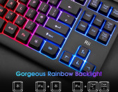 Klawiatura przewodowa podświetlana gamingowa Rii RK104 RGB QWERTZ – zdjęcie 3