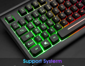 Klawiatura przewodowa podświetlana gamingowa Rii RK104 RGB QWERTZ – zdjęcie 4