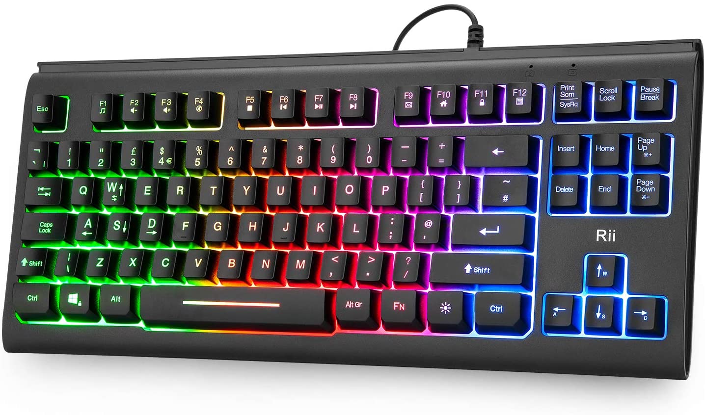 Klawiatura przewodowa podświetlana gamingowa Rii RK104 RGB QWERTZ