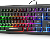 Klawiatura przewodowa podświetlana gamingowa Rii RK104 RGB QWERTZ – zdjęcie 1
