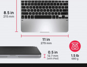 Klawiatura Brydge BRY6021 Apple iPad Pro 12.9 3gen. PC Tablet Silver – zdjęcie 3