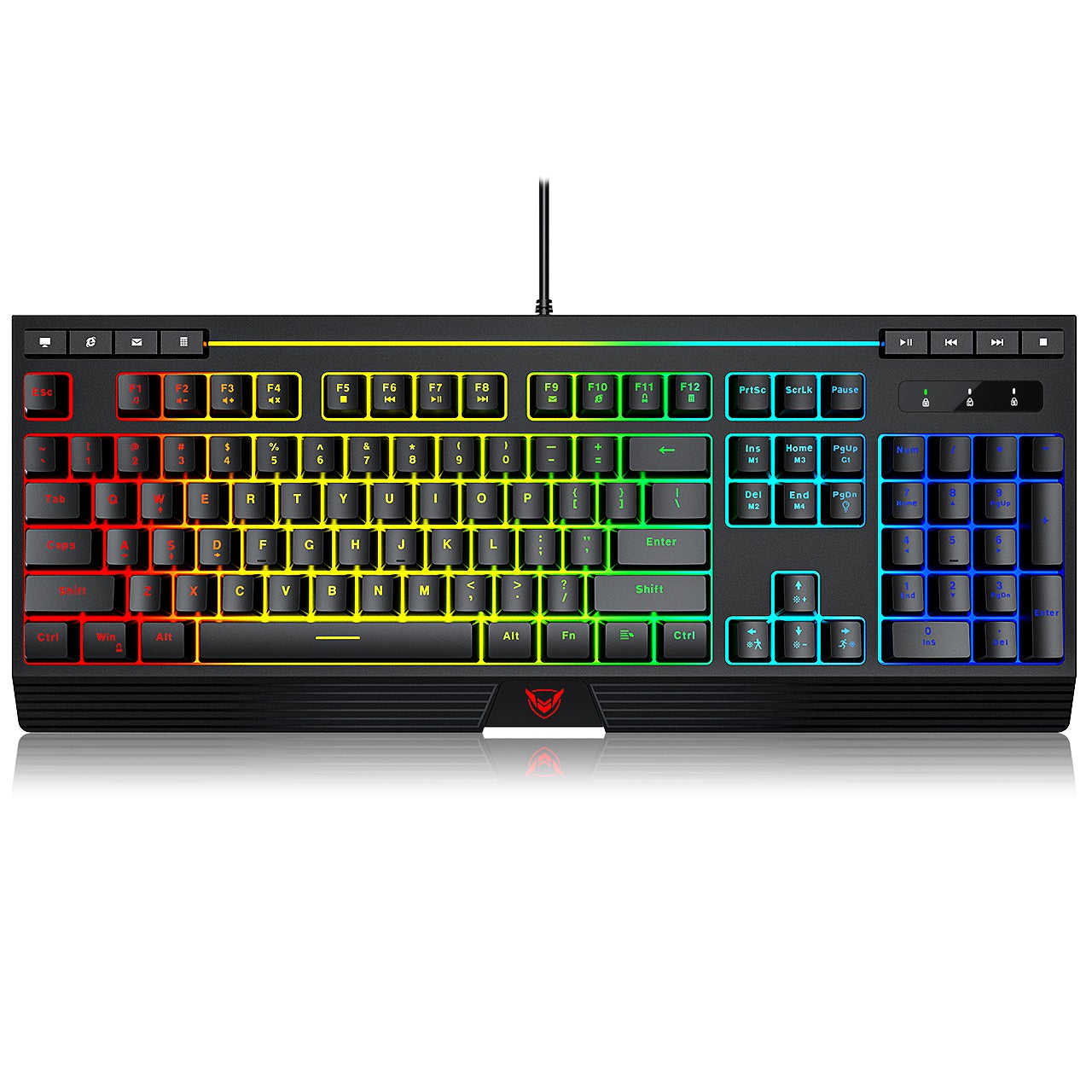 Klawiatura przewodowa podświetlana PICTEK RGB PC294A QWERTZ