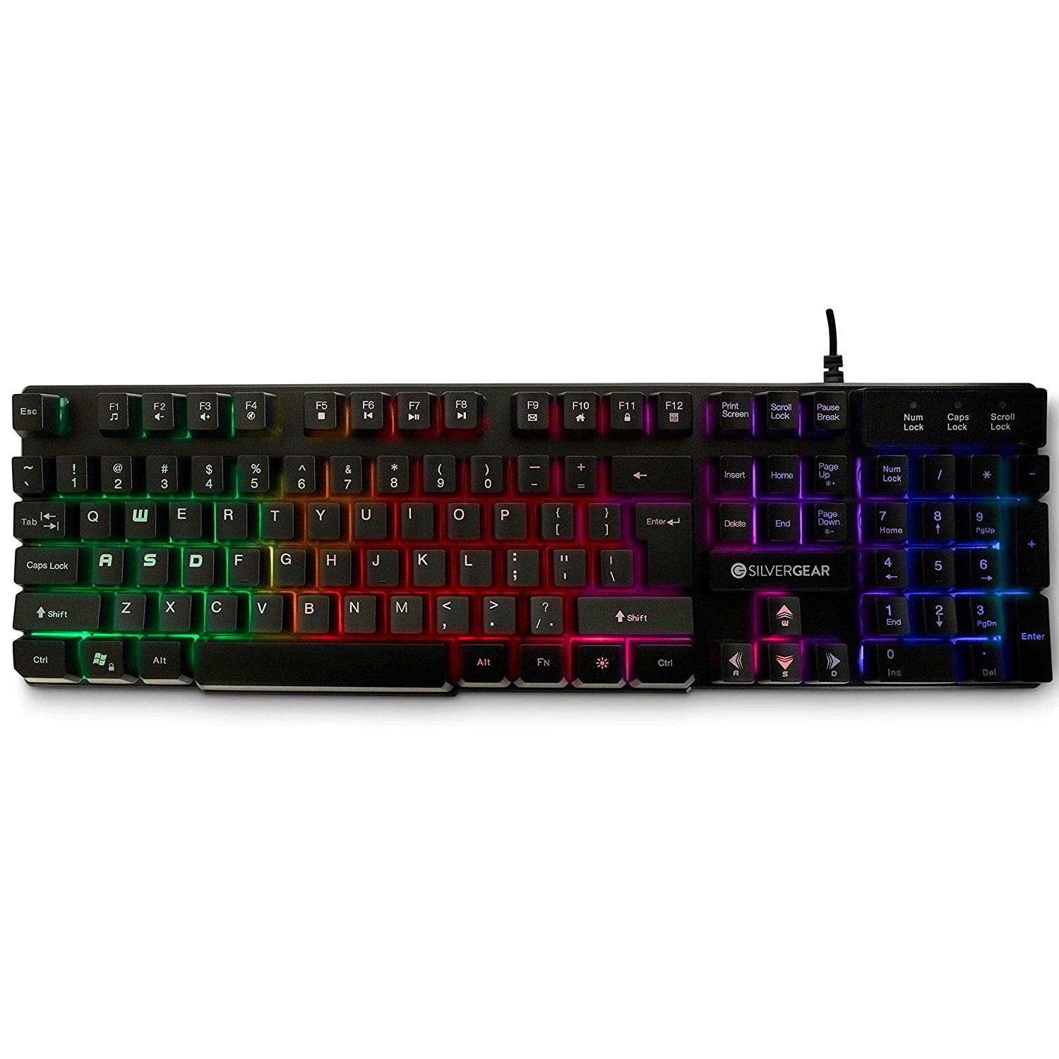 Klawiatura przewodowa gamingowa podświetlana SilverGear RGB QWERTZ