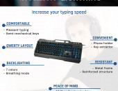 Klawiatura przewodowa gamingowa podświetlana KLIM Lightning V2 AZERTY – zdjęcie 2