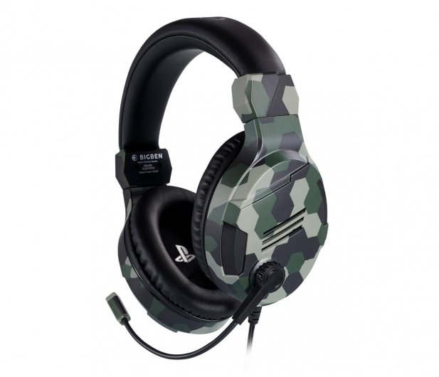 Słuchawki przewodowe nauszne BigBen BB4480Gm do PS4 Camo Green