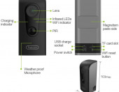 Zewnętrzna bezprzewodowa kamera domofon Freecam C380 WiFi Black – zdjęcie 2