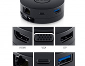 Adapter HUB Dell DA300 USB-C HDMI VGA DisplayPort RJ-45 – zdjęcie 1