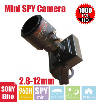 Mini szpiegowska Uvusee SP2812 CCTV Sony Effio 1000TVL 960H 2.8-12MM