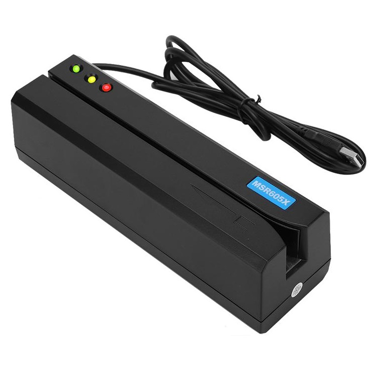 Czytnik kart kredytowych z pasekiem magnetycznym Enkoder MSR206 Deftun MSR605X USB czarny