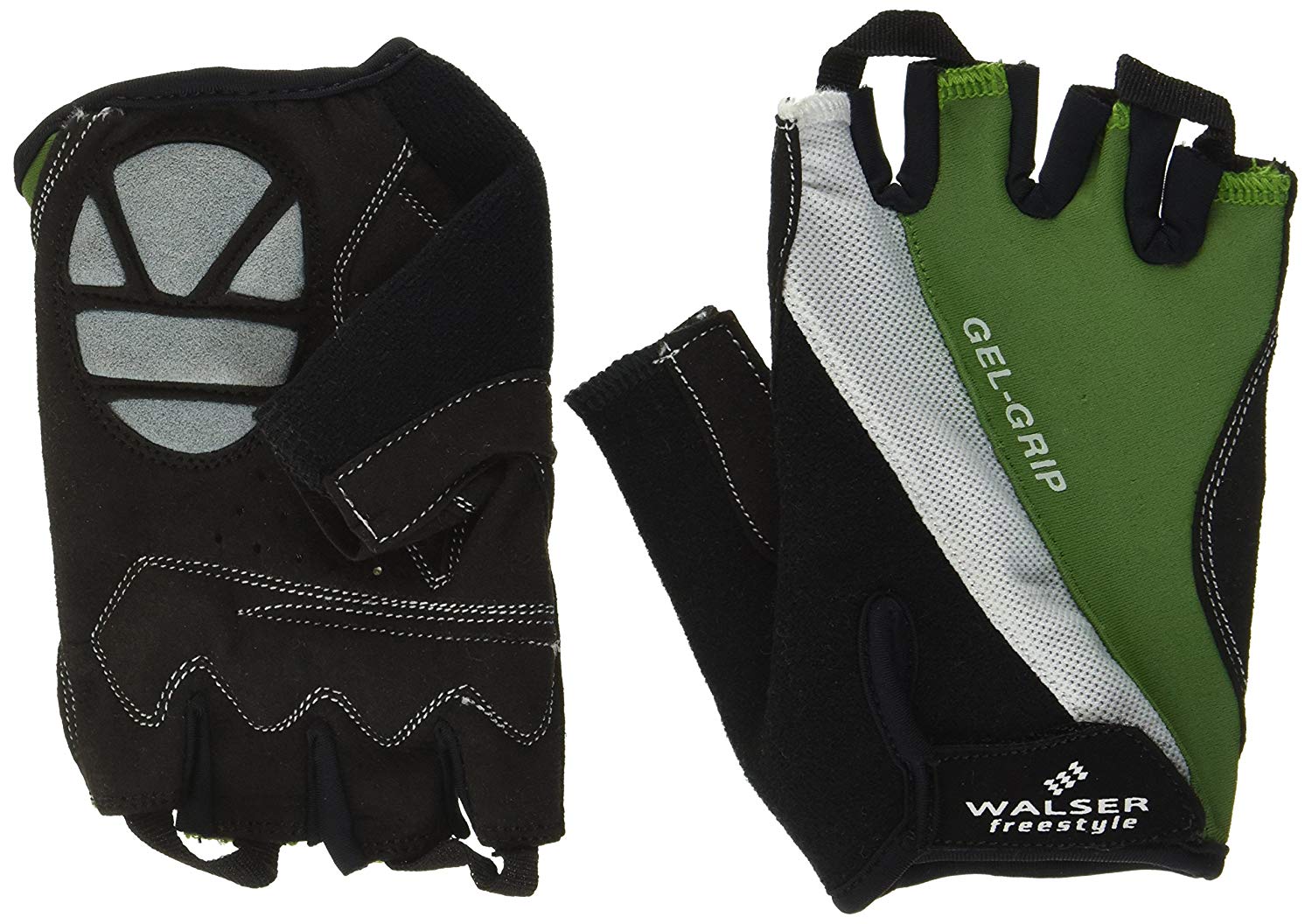 Rękawiczki rowerowe Walser Freestyle gel grip zielone