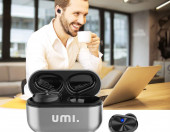 Słuchawki bezprzewodowe dokanałowe UMI W5s Bluetooth 5.2 IPX7 srebrny – zdjęcie 3