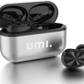 Słuchawki bezprzewodowe dokanałowe UMI W5s Bluetooth 5.2 IPX7 srebrny