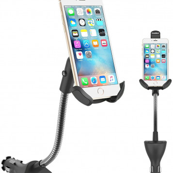 Samochodowy uchwyt na telefon z ładowarką ivoler 2xUSB