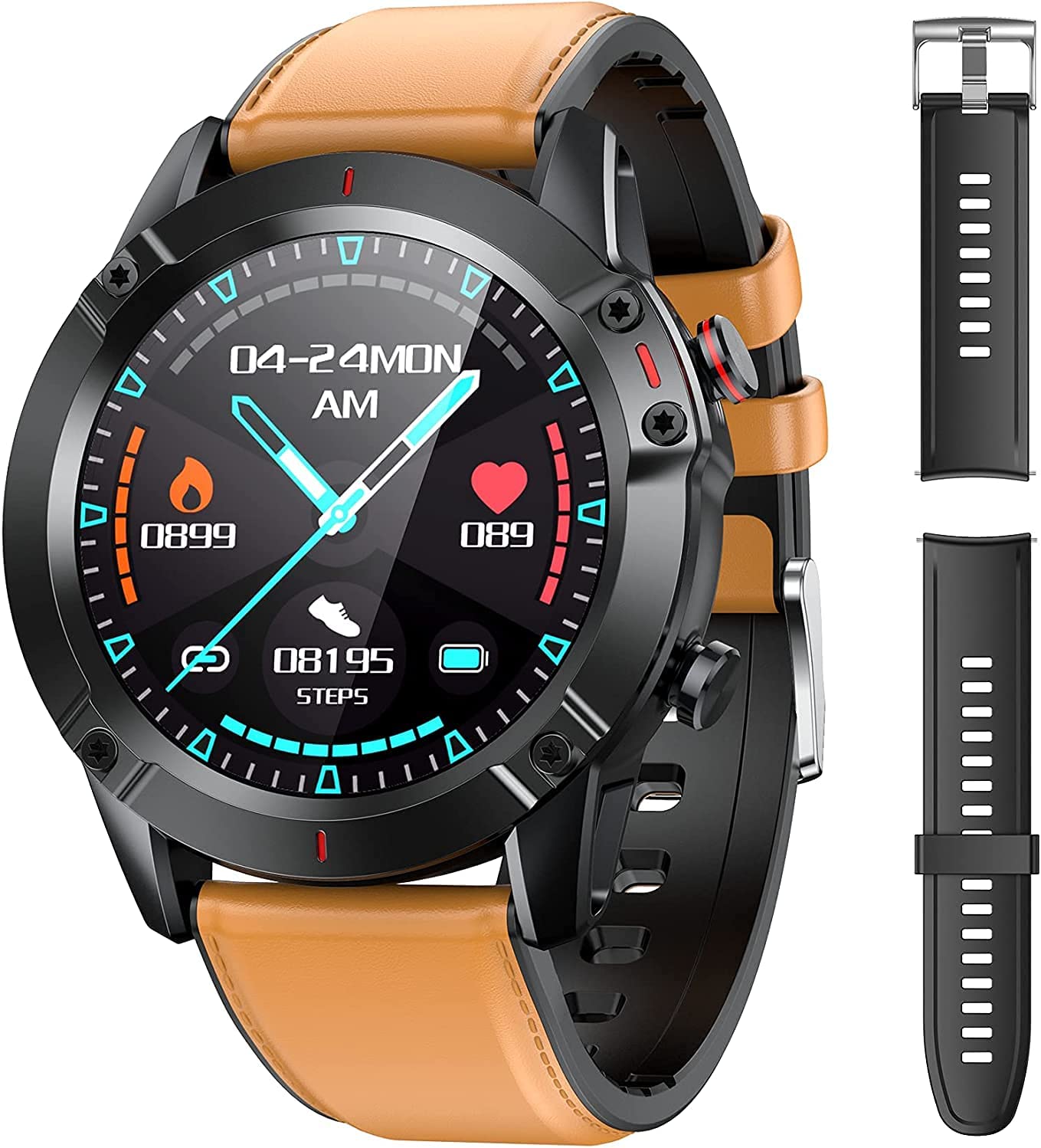 Metalowy Smartwatch AGPTEK FT03 zegarek Android iOS IP68 czarny